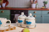 Alamkari India Ceramic Rain Droplets Pickle Jar Set 2